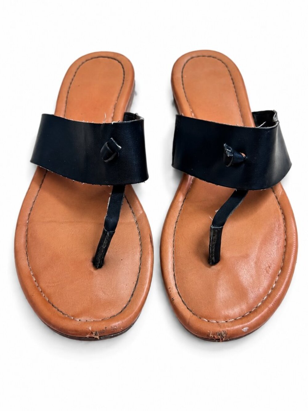 Rampage Black Knot Strap Thong Slide Sandals Size 7.5